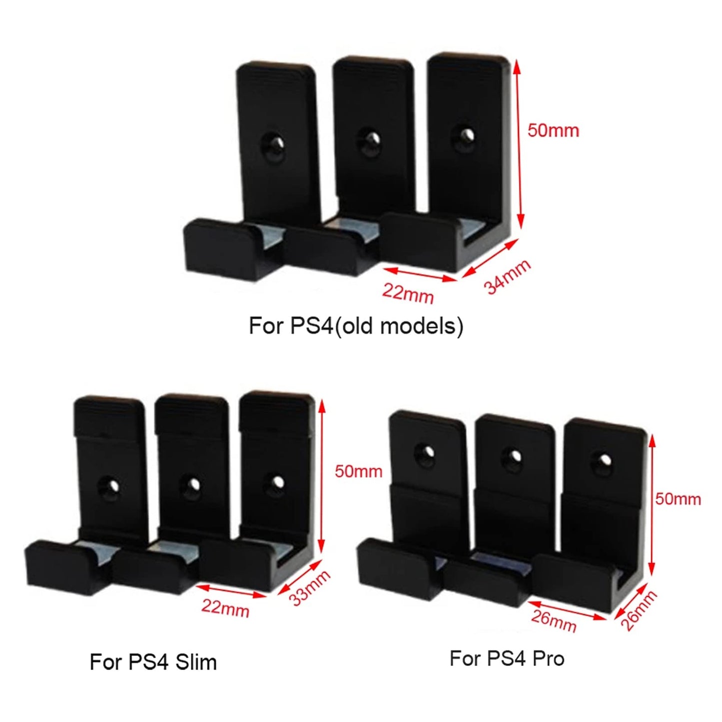 Onyehn Wall Mount Holder(Carbon Fiber) on Wall for PS4 Slim Console with Screws Mount Behind TV