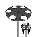 jidinung Multi-Mic Holder Up to 6 Mics (Aluminum/Rubber Padding) for Handheld Dynamic, Wired & Wireless Mics, Mic Stand Organizer, Mounts to 5/8"-27