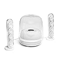 Harman Kardon HK SoundSticks 4-2.1 Bluetooth Speaker System with Deep Bass and Inspiring Industrial Design (White)