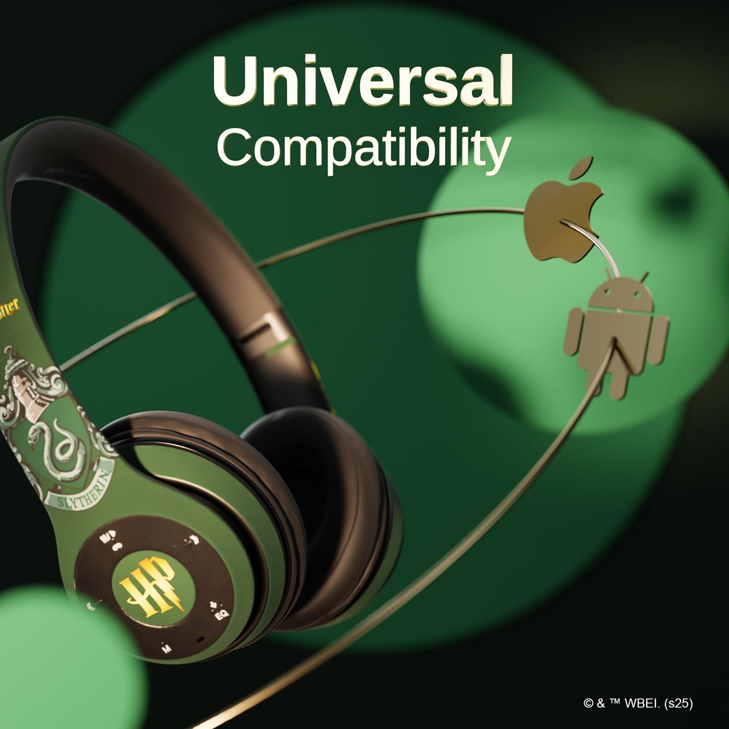 iJoy Harry Potter Slytherin Bluetooth Headphones with Built in Mic | Officially Licensed Wireless Headphones, Foldable Headset | Harry Potter Gifts…