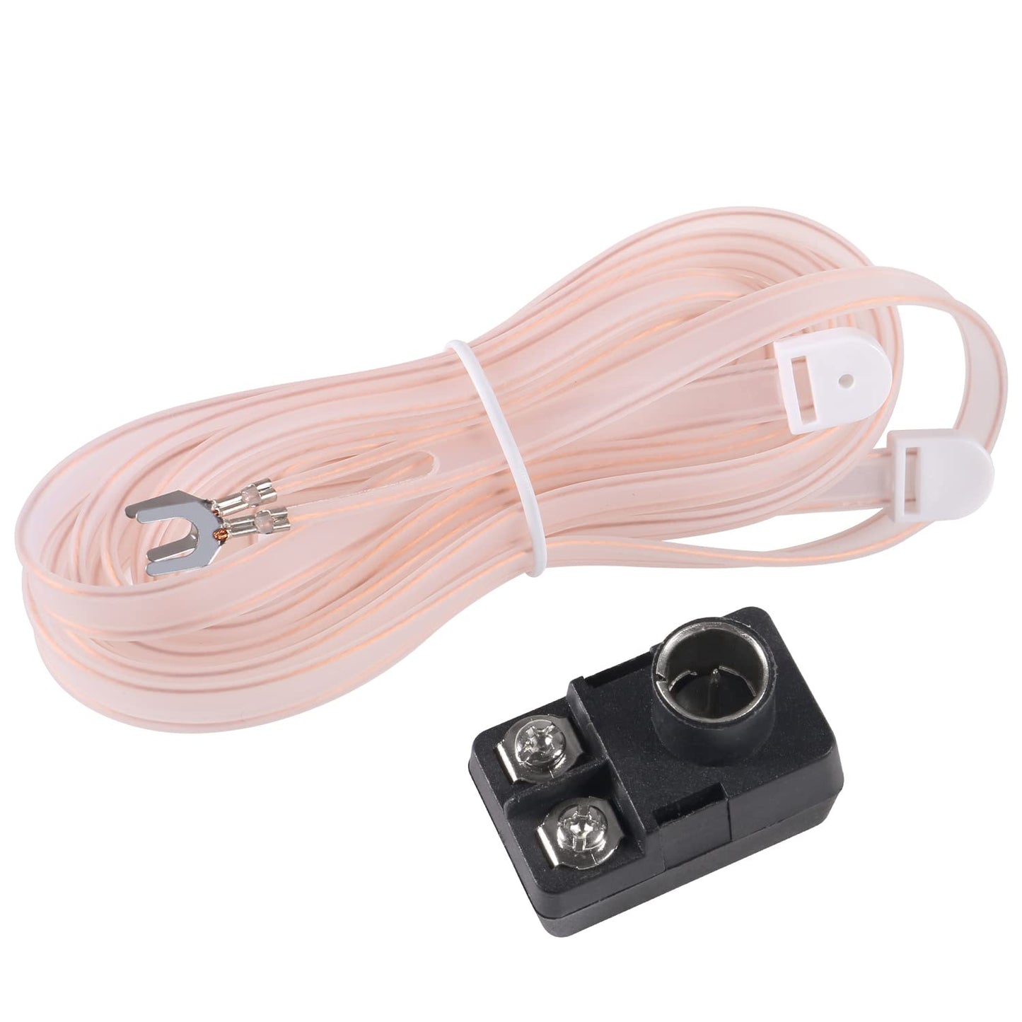 AEDIKO FM Dipole Antenna 300 Ohm T Shape FM Antenna+300-ohm to 75-ohm Transformer(Push-On F Type Balun) for Radio Stereo Tuner Receiver
