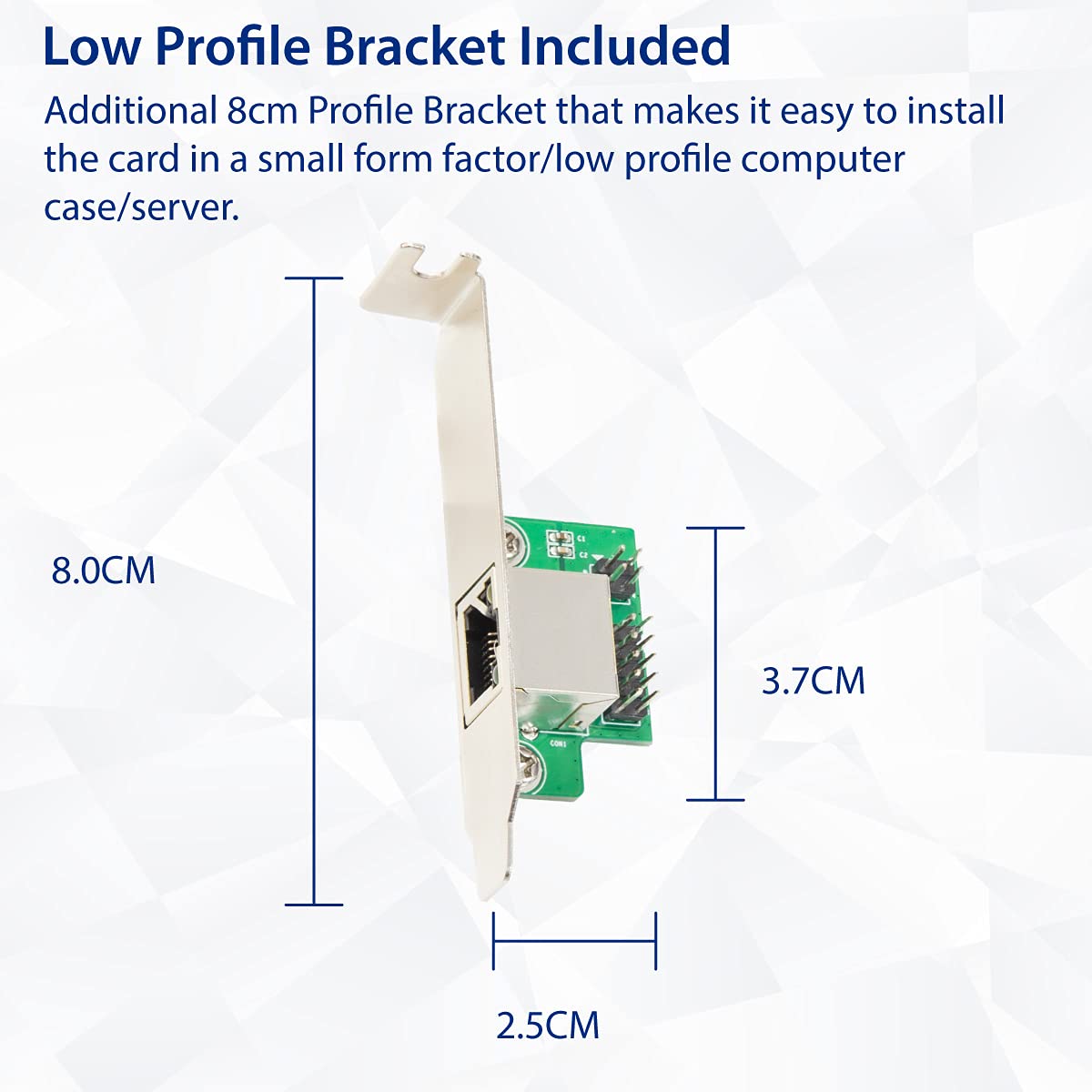 IO CREST 2.5 Gigabit Ethernet Mini PCI-E Network Controller Card 10/100/1000/25000 Mbps RJ45 LAN Adapter Converter for Desktop PC,SI-MPE24073