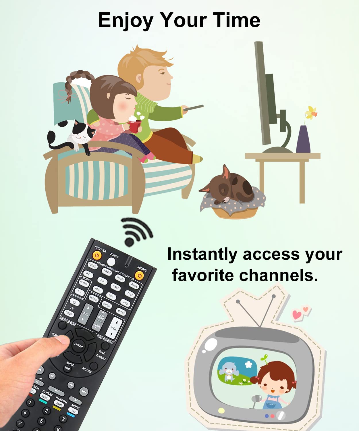 JISOWA Remote Control Universal for Onkyo Home Theater AV Receiver TX-SR508 RC-868M TX-NR727 RC-836M TX-NR717 RC-837M TX-NR616 RC-765M TX-NR626