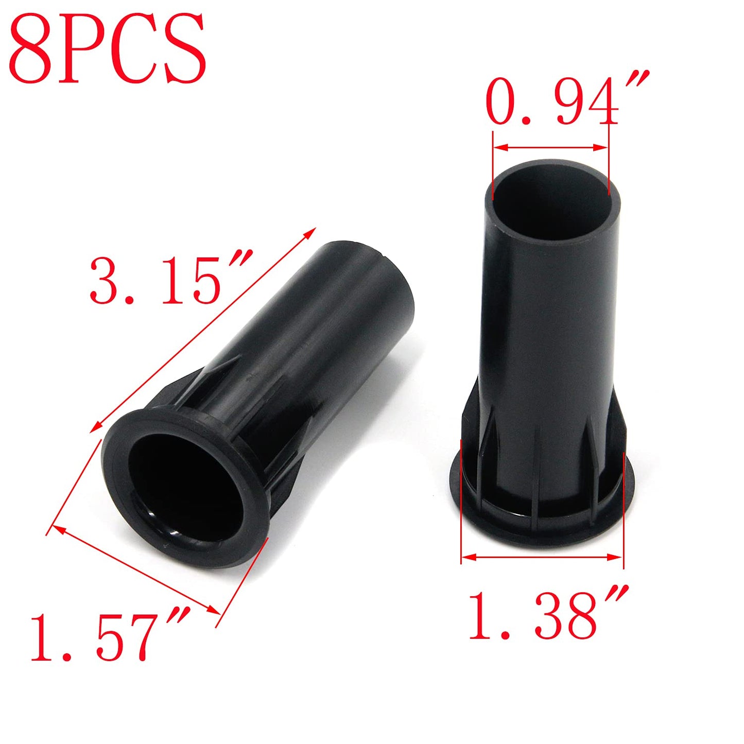 MY MIRONEY Black Speaker Port Tube 1.38" x 3.15" Speaker Cabinet Port Tube Pack of 8