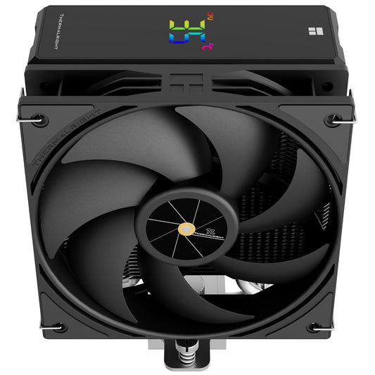 Thermalright Assassin X 120R Digital Black CPU Cooler, Digital Screen Top Cover CPU Air Cooler, Computer Heatsink Cooling, 2000RPM Speed, Support