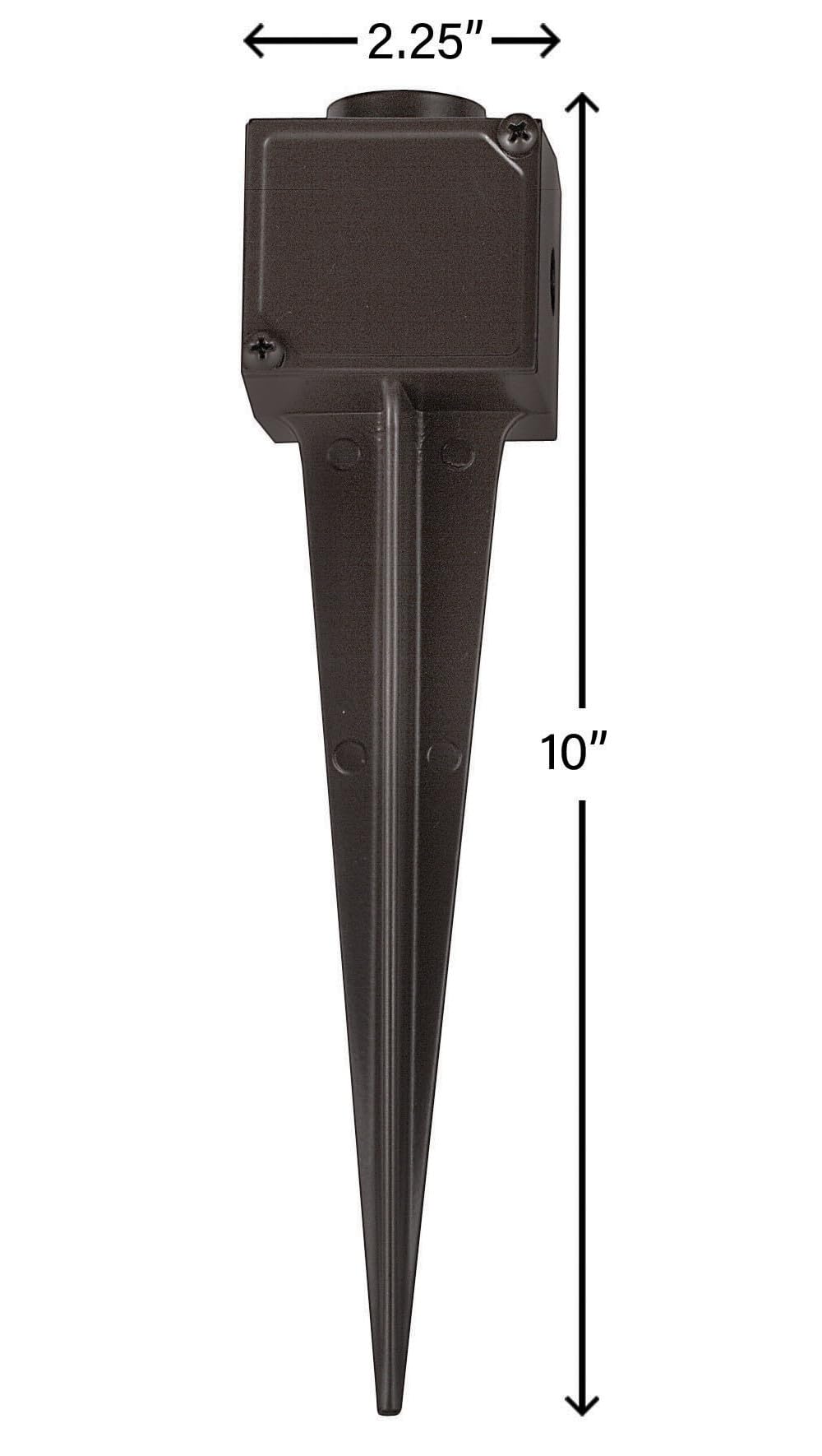 Hinkley Metal Ground Spike with Junction Box - 9” Ground Stakes Replacement for Outdoor Landscape Lighting, Bronze Finish, Aluminum Landscape Light