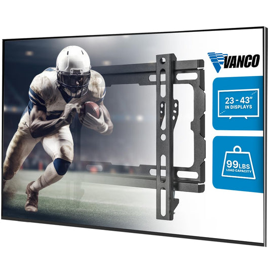 Vanco Fixed TV Wall Mount with Fixed TV Mounting Bracket - Slim Profile, VESA Compatible 200 x 200 or Less, Supports 23-43 Inch Displays