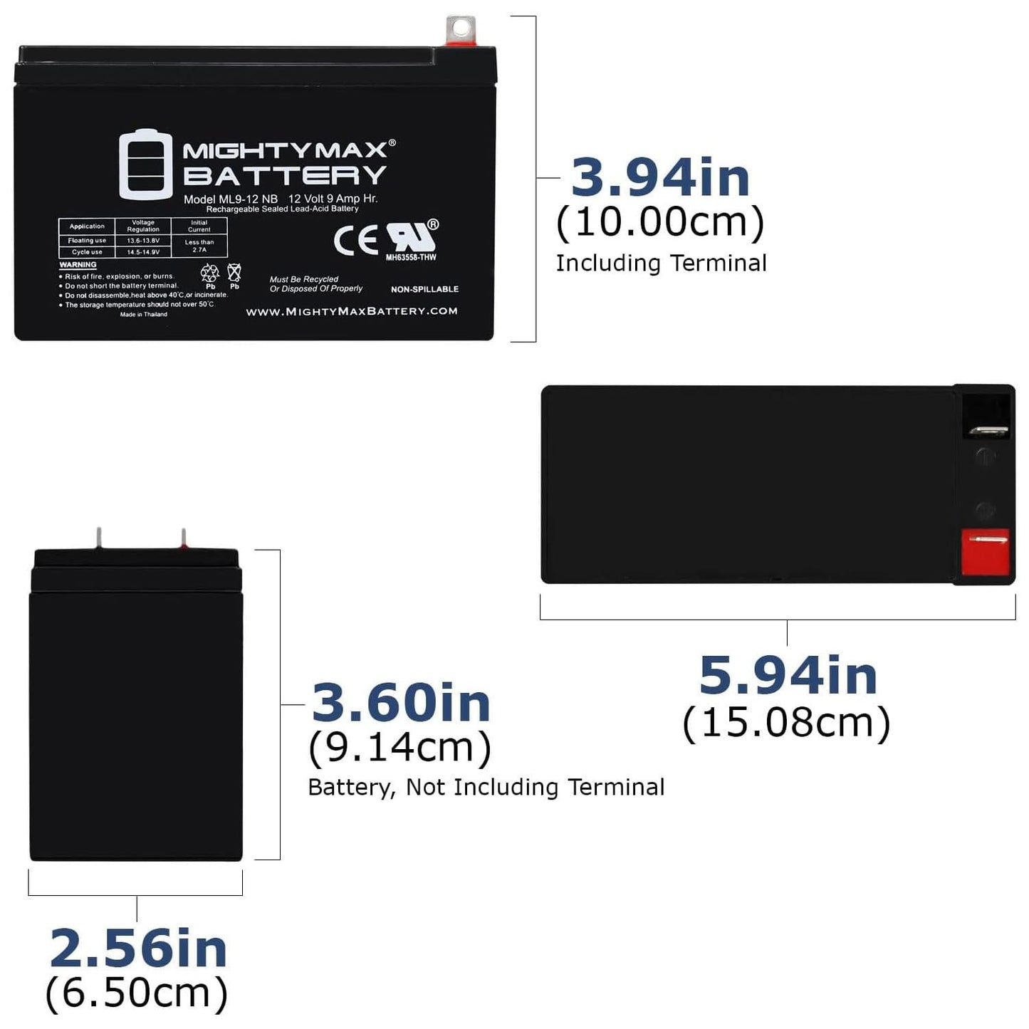 Mighty Max Battery 12V 9AH SLA Battery Replacement for Generac YD9-12
