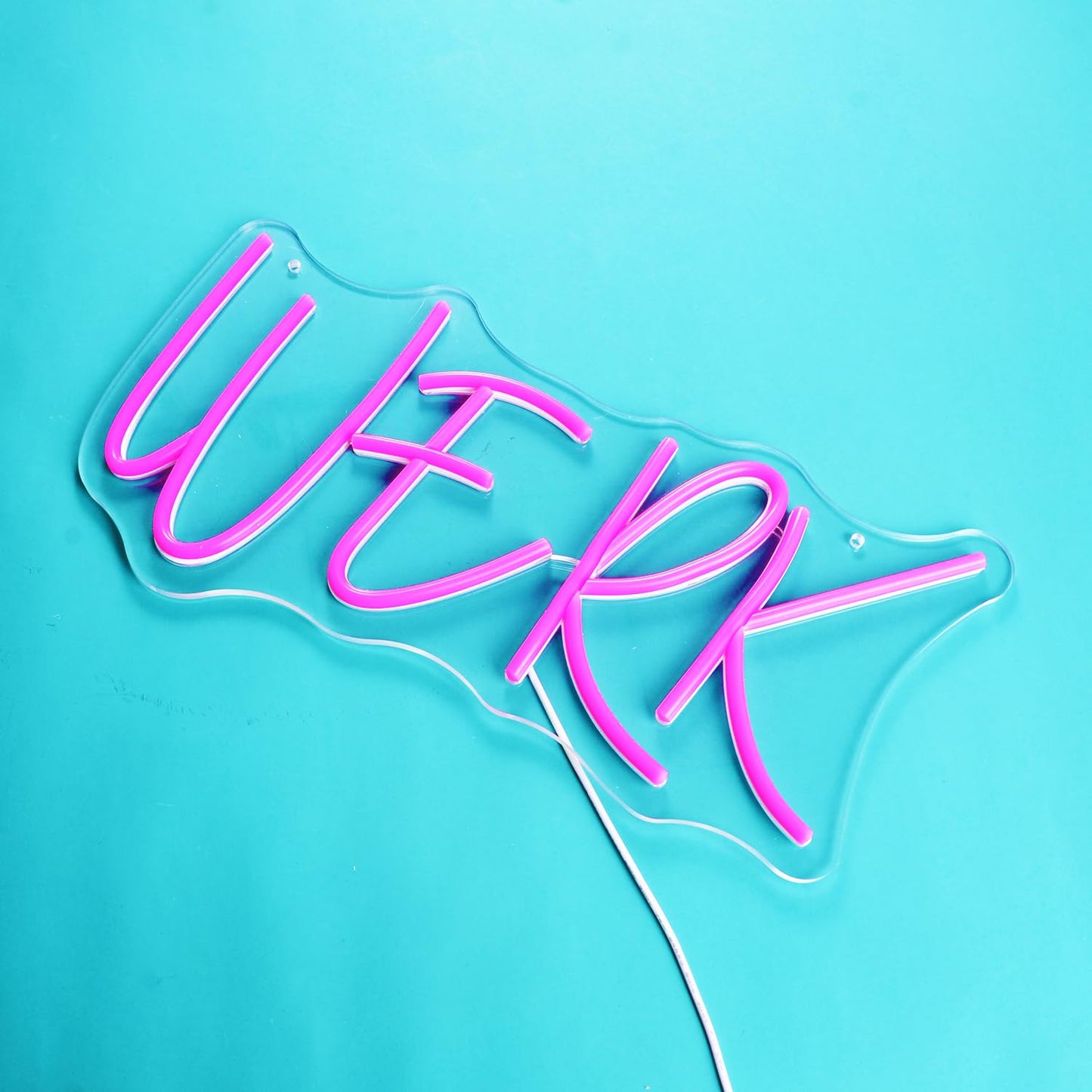 Werk Word LED Neon Pink Light Sign Werk Neon Signs “15.7x8.2 ” Acrylic LED USB/Switch for Man Cave Beer Pub Bar Financial Company Wall Decoration