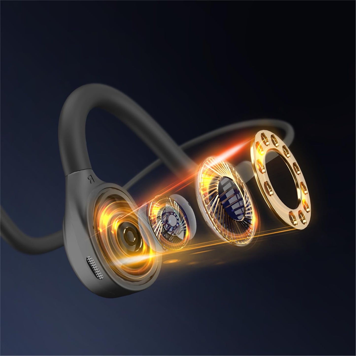 GZCRDZ Bone Conduction Earphones,USB Wired Earphones with Microphone, Open Headphone, Suitable for Computers and Gaming Consoles