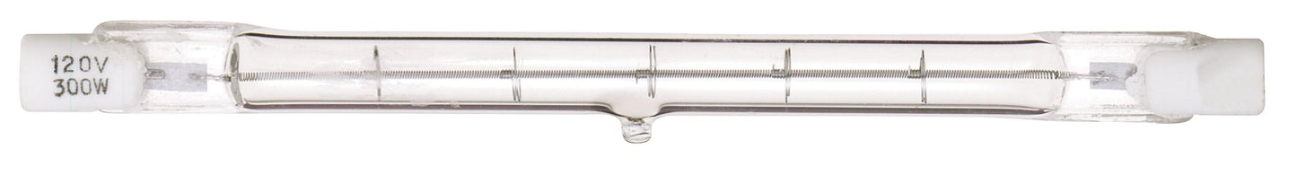 Satco S1925 300 Watt 5000 Lumens T3 Halogen Double Ended R7S Base 130 Volt Clear 118mm Light Bulb, Dimmable