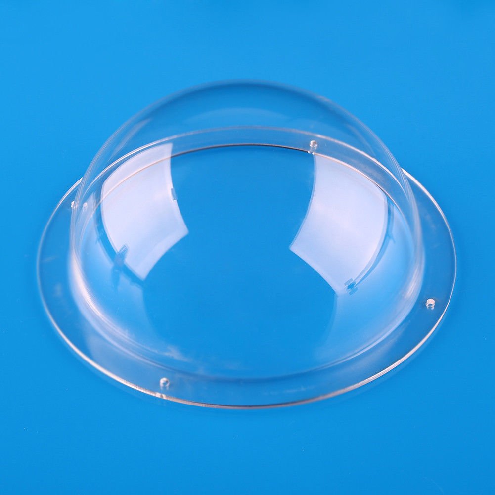 Ricrrover Diameter 6 Inch/150mm w/4 Holes Clear Acrylic Dome Flange Clear Plastic Hemisphere Indoor/Outdoor CCTV Replacement Clear Dome Camera Cover