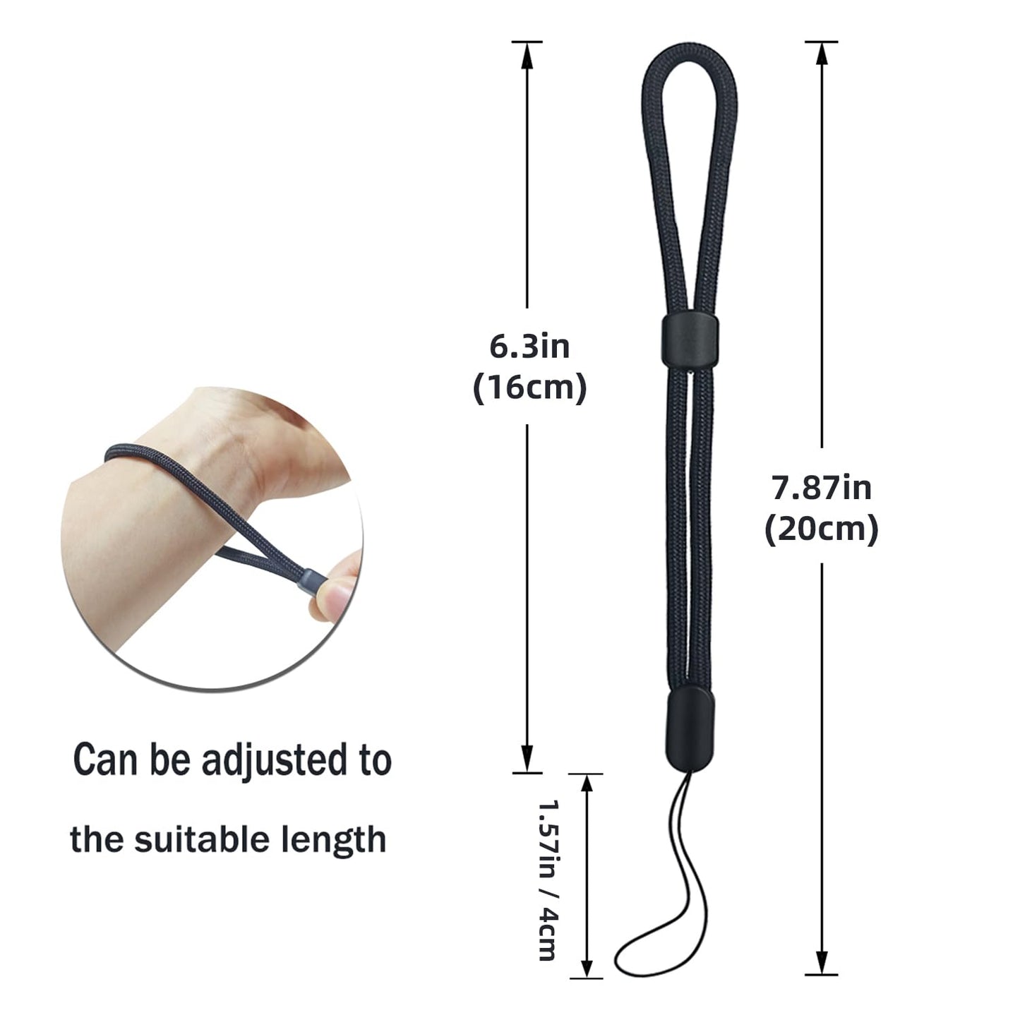yuntop 5PCS Wrist lanyard, 7.8 inch Hand Wrist Strap Lanyard, Adjustable Nylon Wristlet Straps for Cell Phone, Camera, GoPro, PSP, USB Flash Drives