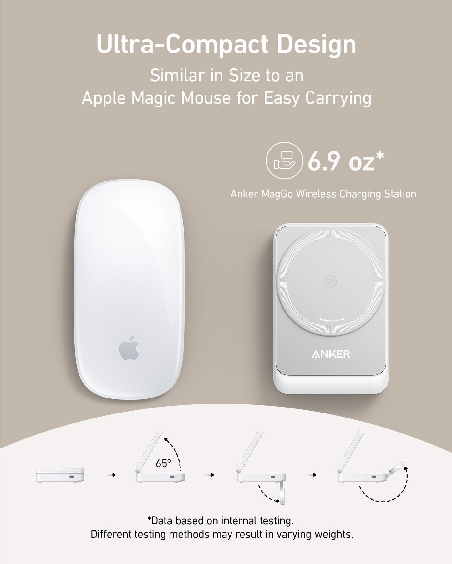 Anker MagGo 3 in 1 iPhone 17 Charging Station, MagSafe-Compatible Wireless Charger Stand, Qi2 Certified 15W Foldable Charger for iPhone