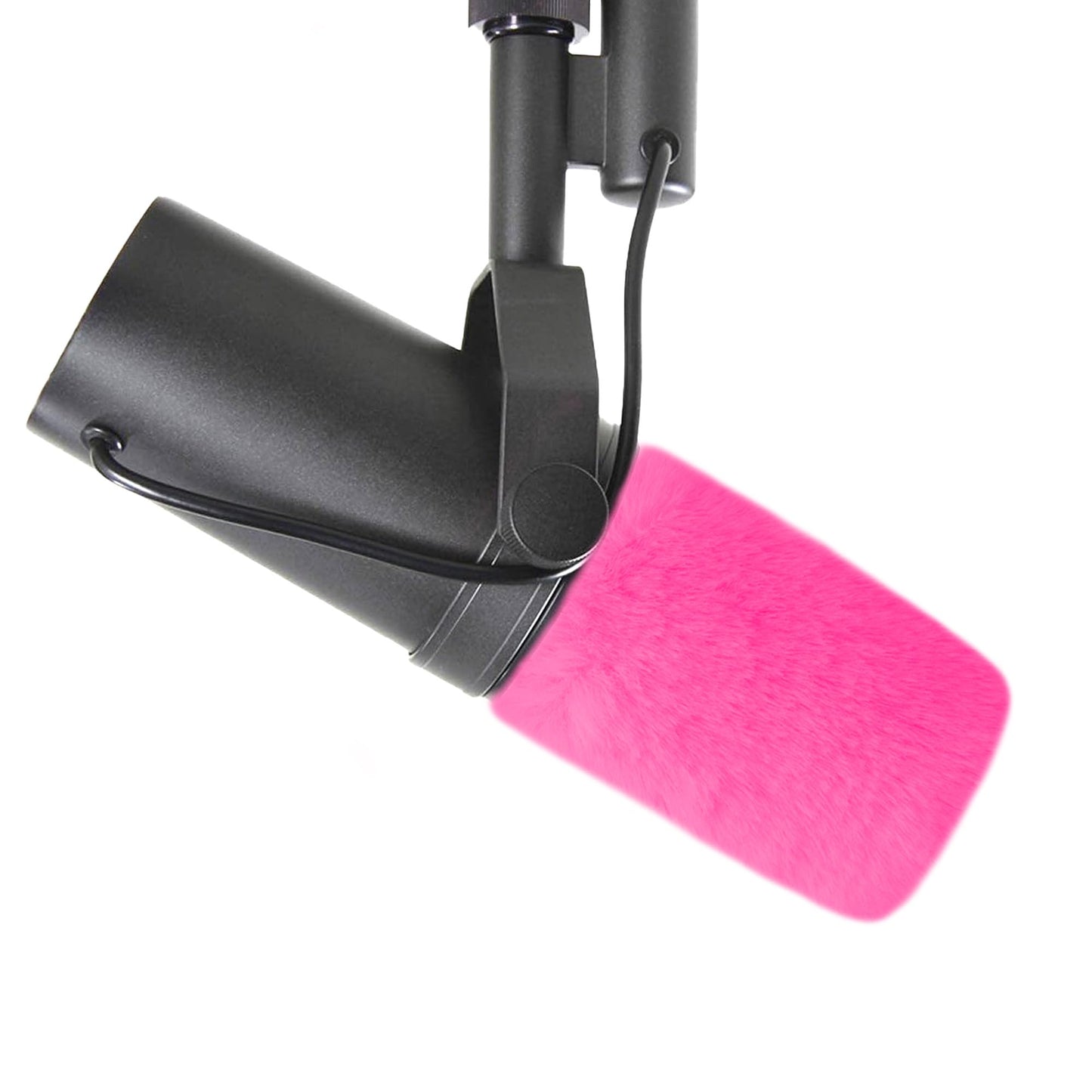 LEFXMOPHY SM7B Windscreen for Shure SM7B SM7dB Vocal Microphone Replacement Pop filter, Hot Pink Furry Wind Muff Deadcat Cover