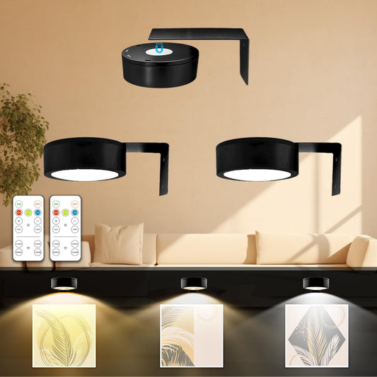 Arixinks 3PACK Picture Light Battery Operated with Remote, Painting Light for Wall Art with 3 Lighting Colors Dimmable, LED Art Display Accent Light
