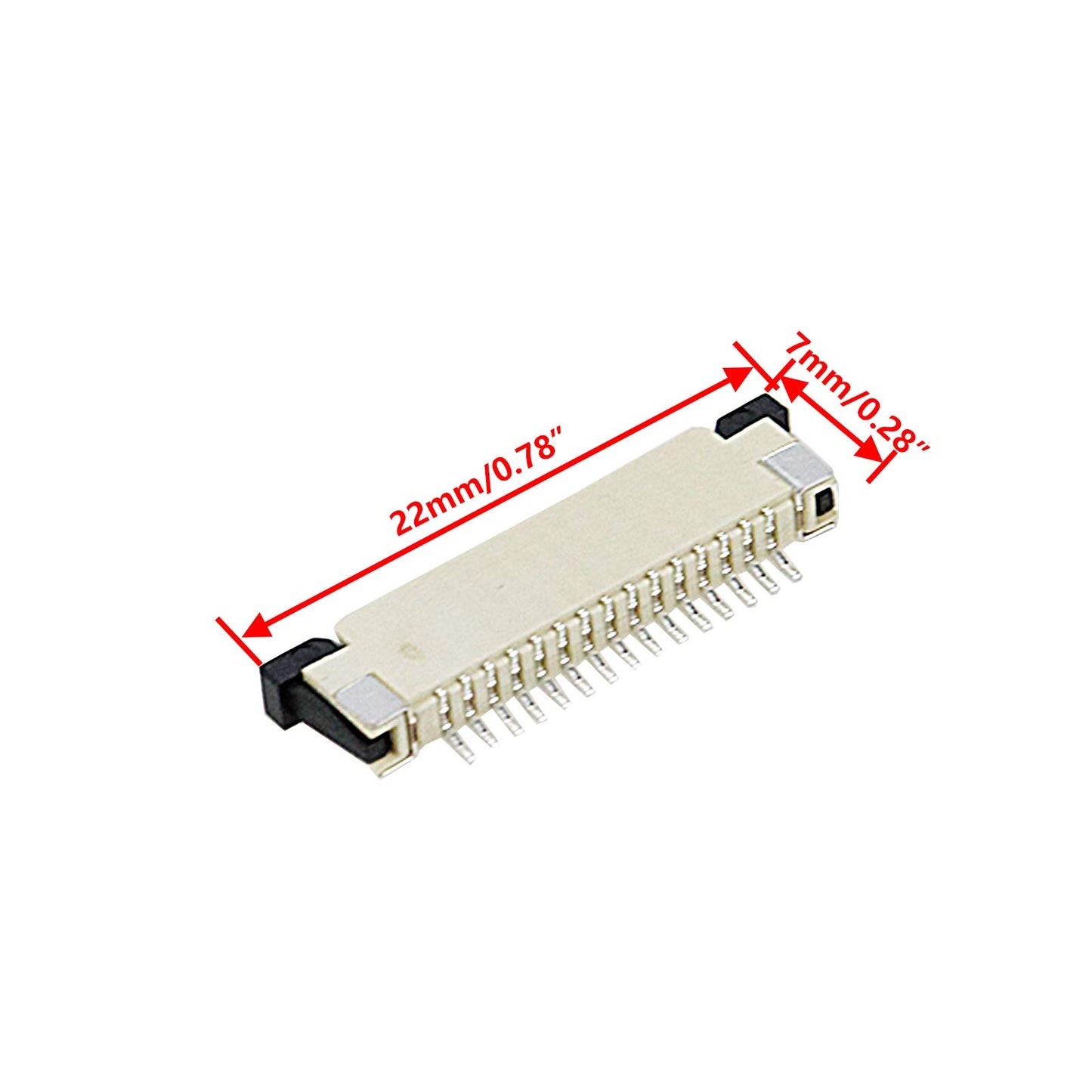 Dahszhi FPC/FFC Ribbon Cable Connectors 15 Pin 1.0mm Pitch Single Row Bottom Port Flat Socket Connector - 10pcs