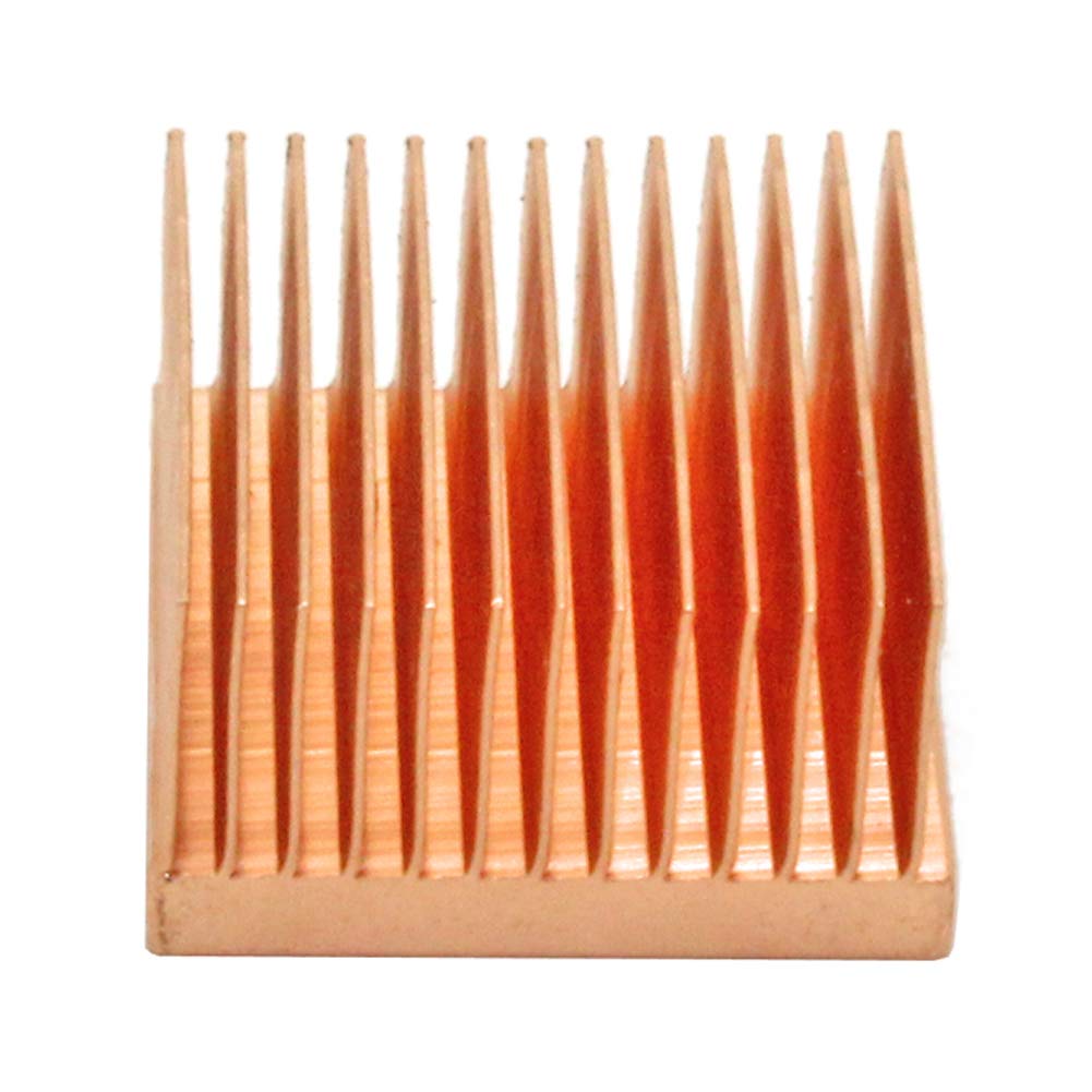 2Pcs Pure Copper Heatsink 0.79" x 0.79" x 0.43" / 20mm x 20mm x 11mm Skiving Fin Heat Sink Cooling for Raspberry pi Electronic 3D Printer CHIP IC MOS