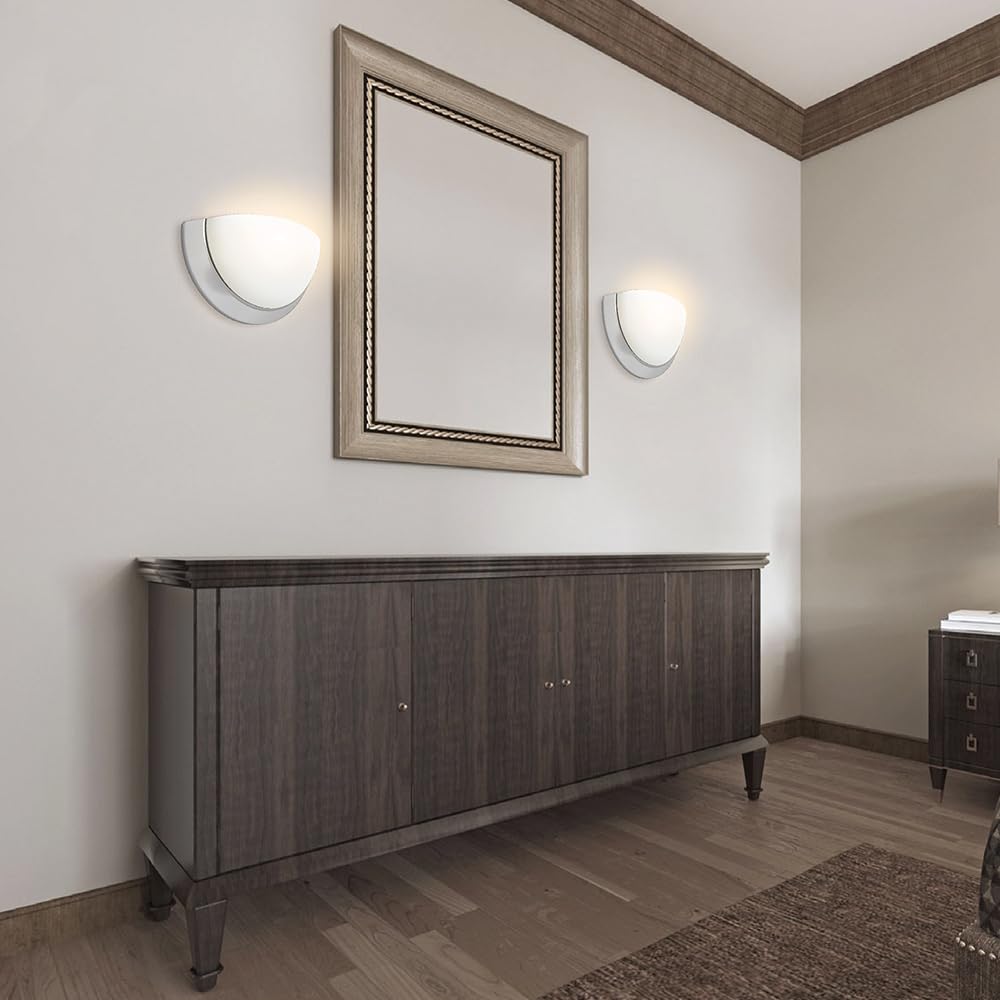 Euri Lighting Indoor Half Moon Sconce, LED Wall Light, 9W, 810lm, 2700K Warm White, 90+ CRI, Dimmable, Energy Star, CEC Compliant, JA8, Damp Rated