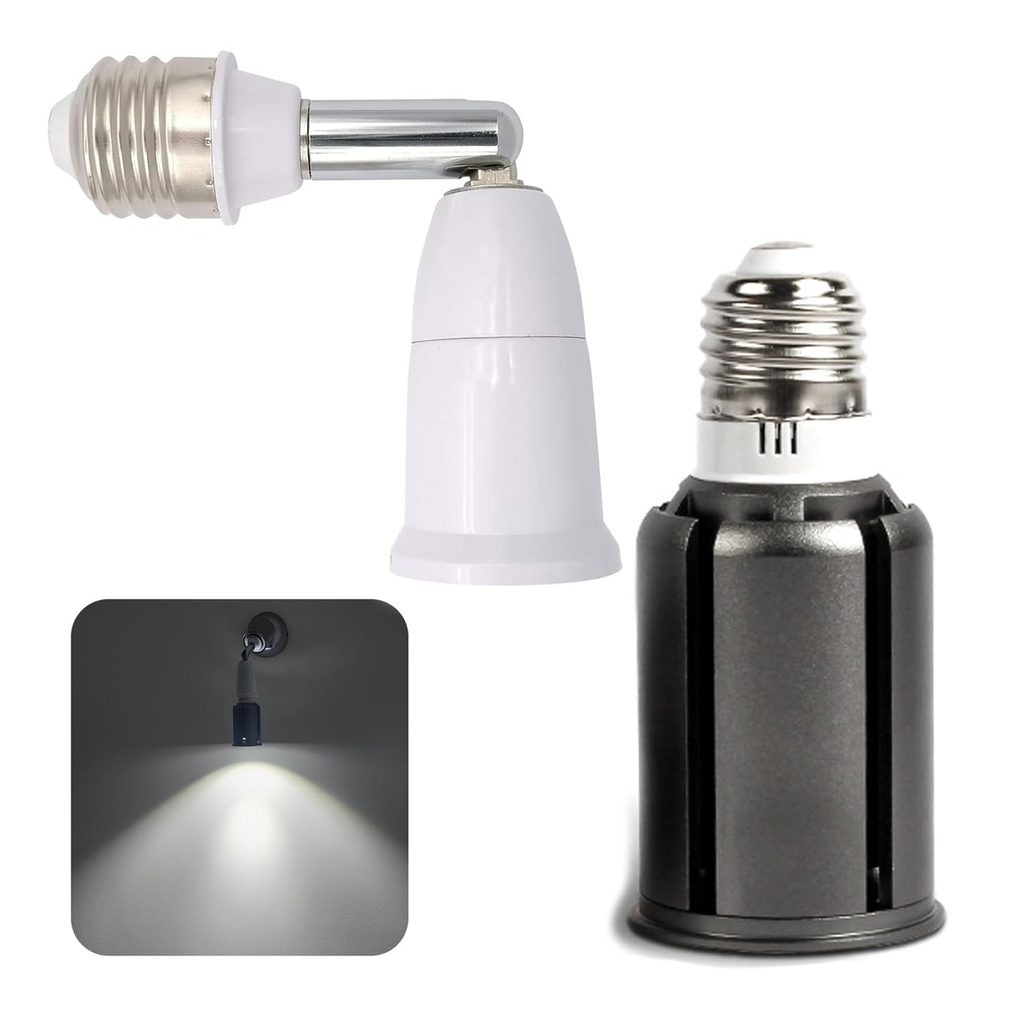 12W LED Spotlight Bulb Daylight White 6000K, Extra Long Adjustable Vertical 180° Horizontal 358°, Small-Range Light Source, Recessed Ceiling Lights