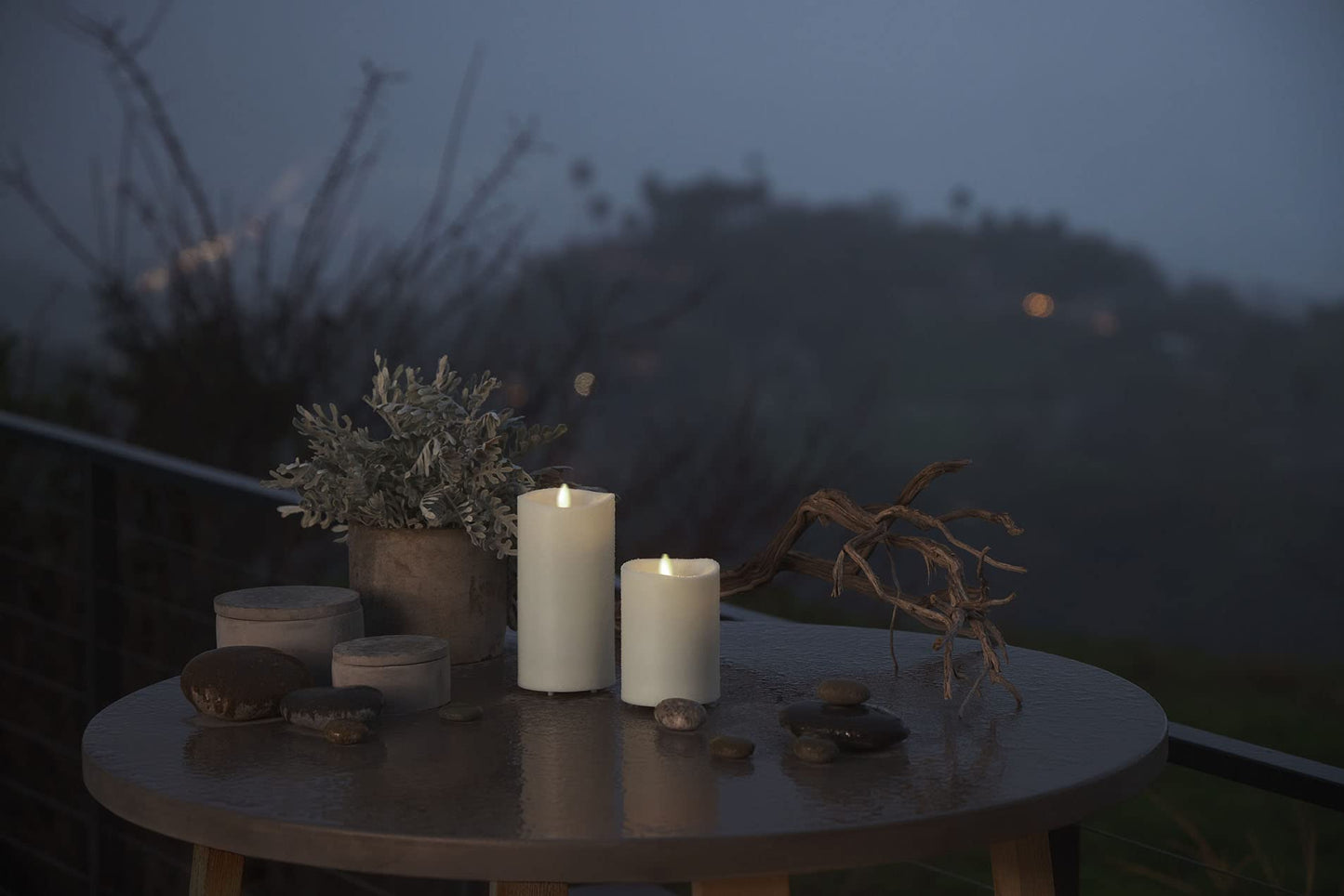 Luminara Realistic Artificial Moving Flame Outdoor Pillar Candle - Moving Flame LED Battery Operated Lights for Outside Christmas, Thanksgiving