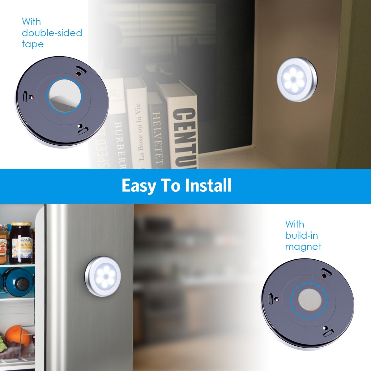 AMIR Upgraded 3.15” Motion Sensor Light, 3 Pack Stick on Cordless Battery-Powered LED Night Light, Closet Lights, Stair Lights, Safe Lights