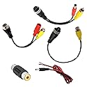 VOJKOREL 4-Pin to RCA Female to RCA Male Adapter 4-Pin Male to AV Female Adapter + DC for Car Camera