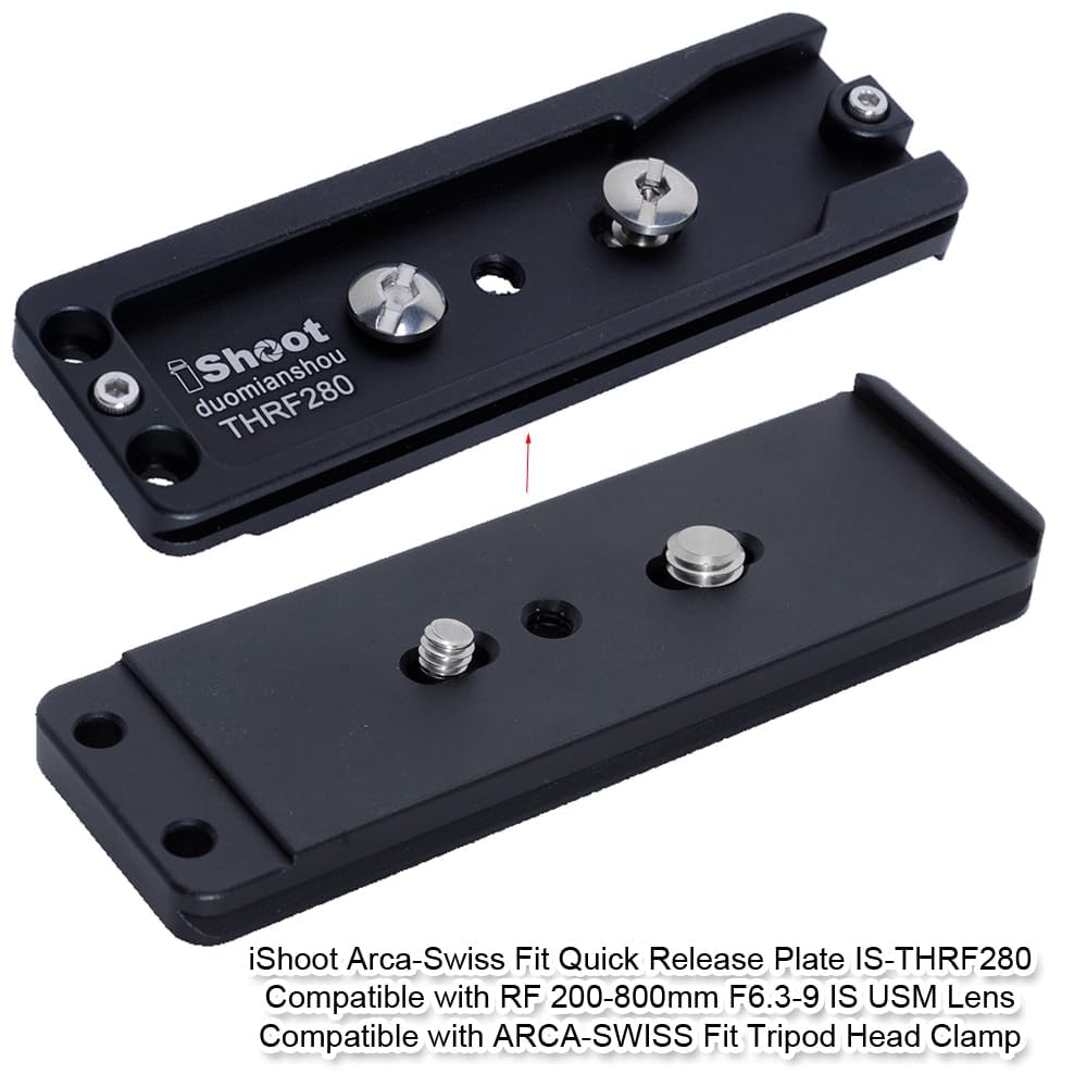 iShoot Arca-Swiss Fit Camera Quick Release Plate Compatible with Canon RF 200-800mm F6.3-9 is USM Tripod Mount Ring Lens Collar Support Bracket, Used