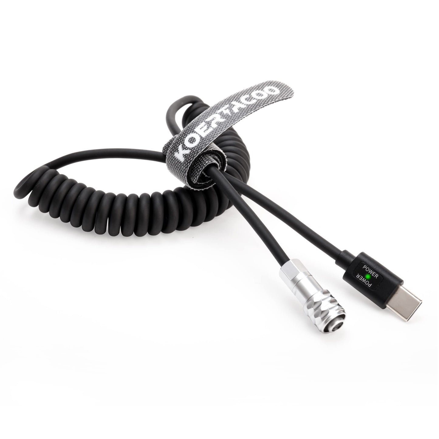 KOERTACOO BMPCC 4K/6K Trigger Coiled Power Cable for Blackmagic Pocket Cinema Camera 4K/6k,USB C Type-C PD Male Connector to Weipu SF61B/S2 2-pin