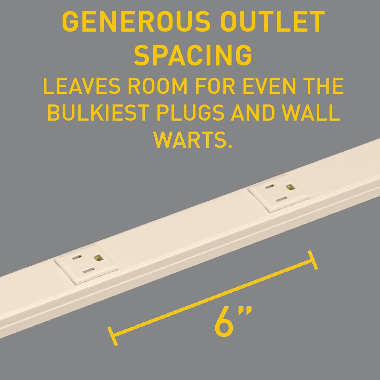 Legrand Wiremold V20GB506 Plugmold 2000 Series 5 Foot Hardwired Power Strip with 10 Outlets, Ivory