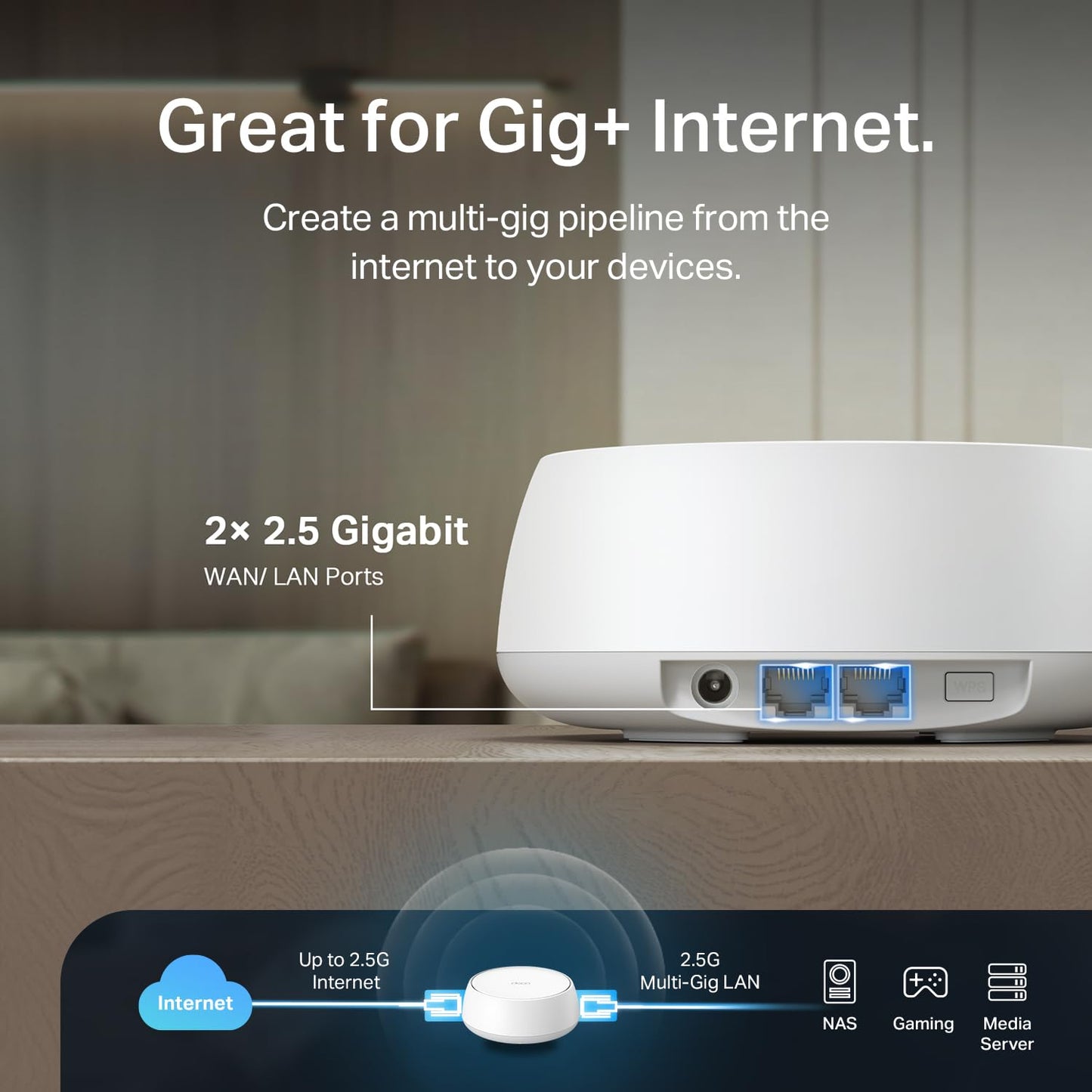 TP-Link Deco 7 BE23 Dual-Band BE3600 WiFi 7 Mesh Wi-Fi Router | 4-Stream 3.6 Gbps,160 Mhz | Covers up to 2,500 Sq.Ft | 2× 2.5G Ports Wired Backhaul |