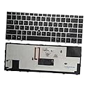 Laptop Replacement Keyboard Compatible for HP EliteBook Folio 9470 9470M 9480 9480M US Layout Backlit Silver 785648-001 697685-001 6037B0080101