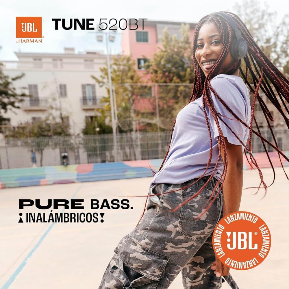 JBL Tune 520BT Wireless On-Ear Headphones, Up to 57H Battery Life and Speed Charge, Lightweight, Comfortable and Foldable Design, Hands-Free Calls…