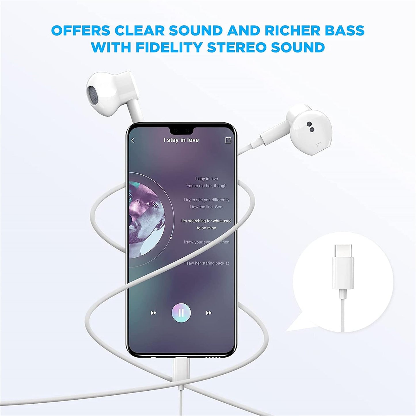 USB C Headphones for iPhone 17/16/15 Pro Max Plus Earbuds,Type C Earphones