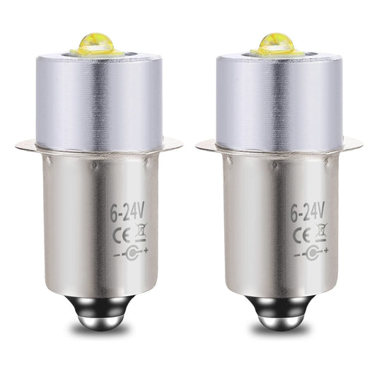 LudoPam LED Flashlight Bulb DC 18V 6-24V Upgrade Bulb Compatible for Ryobi Milwaukee Craftsman Flashlight Lamp 2 Pack
