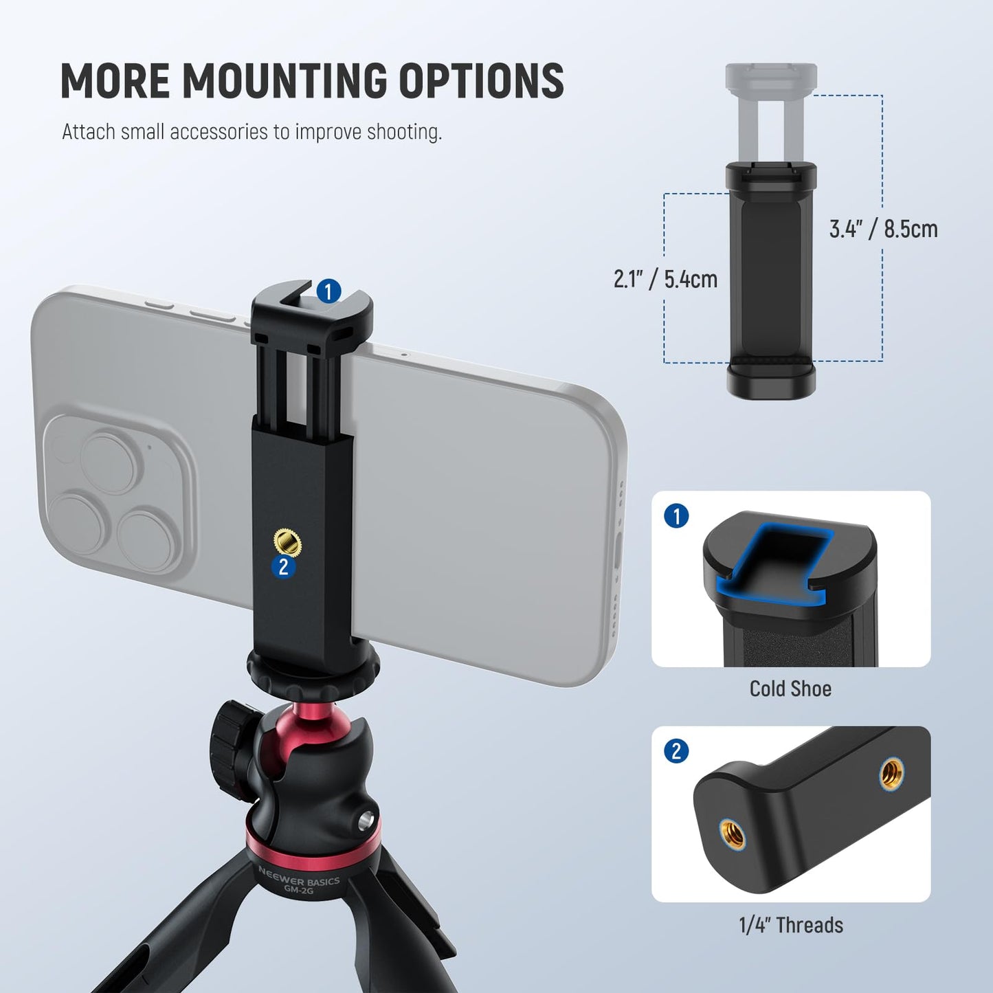 NEEWER Entry Level Version Mini Tripod for Camera, 360° Small Desk Portable DSLR Webcam Cell Phone Mount Holder Stand Selfie Stick Grip Compatible