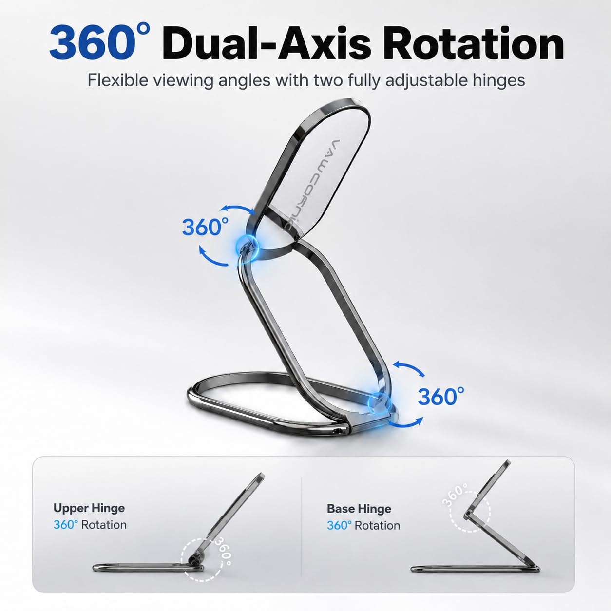 VAWcornic Phone Ring Holder Finger Kickstand, 540° Dual Direction Rotating Phone Grip for iPhone, Samsung, Huawei Smartphone, Tablet, Kindle, Switch
