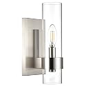 Linea di Liara Teramo Farmhouse Brushed Nickel Wall Sconce Wall Lighting Modern Bathroom Wall Sconces Wall Lights for Hallway and Bedroom Wall Sconce