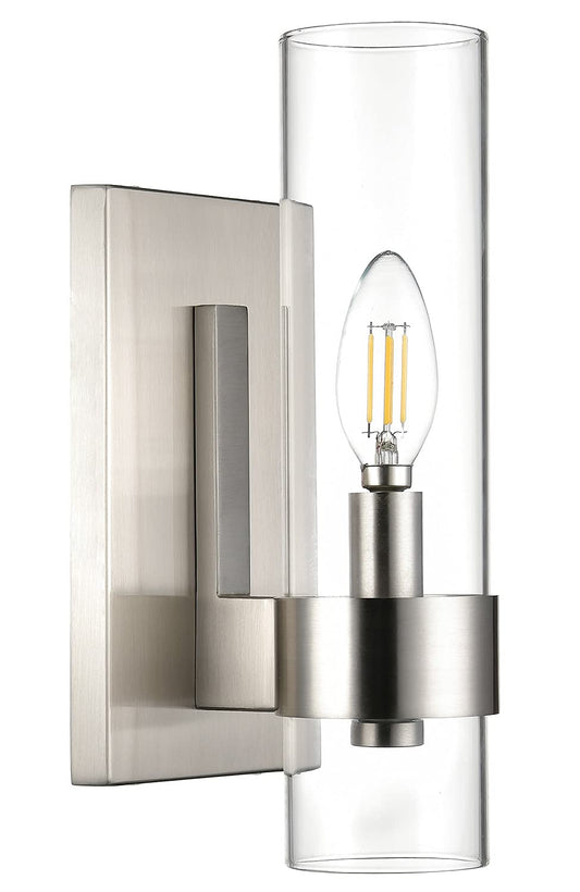 Linea di Liara Teramo Farmhouse Brushed Nickel Wall Sconce Wall Lighting Modern Bathroom Wall Sconces Wall Lights for Hallway and Bedroom Wall Sconce