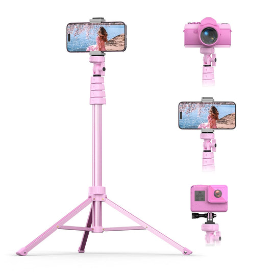 UBeesize 72" Phone Tripod & Selfie Stick, Camera Tripods Stand with Wireless Remote and Phone Holder,Compatible with iPhone Android Phone, Perfect