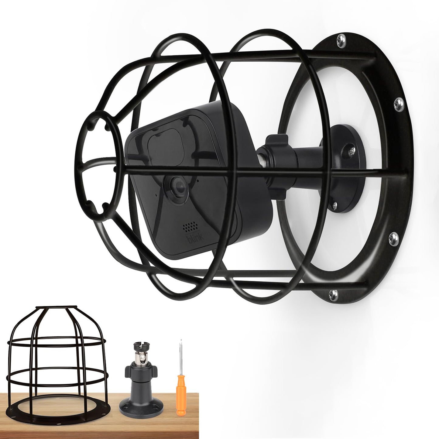 UYODM Anti-Theft Camera Mount Cage and Wall Mount Bracket - Compatible with Blink Outdoor/Mini/XT2/XT3/YI/Wyze/eufycam/Nest Camera