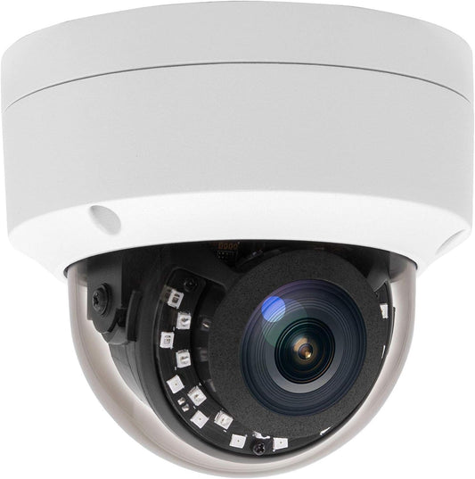 Tennoz 5MP PoE IP Vandal Dome Security Camera Outdoor, IP Network PoE Camera with 2.8mm Lens, 105° Wide Angle, H.265, Built-in Mic, IP66 Waterproof