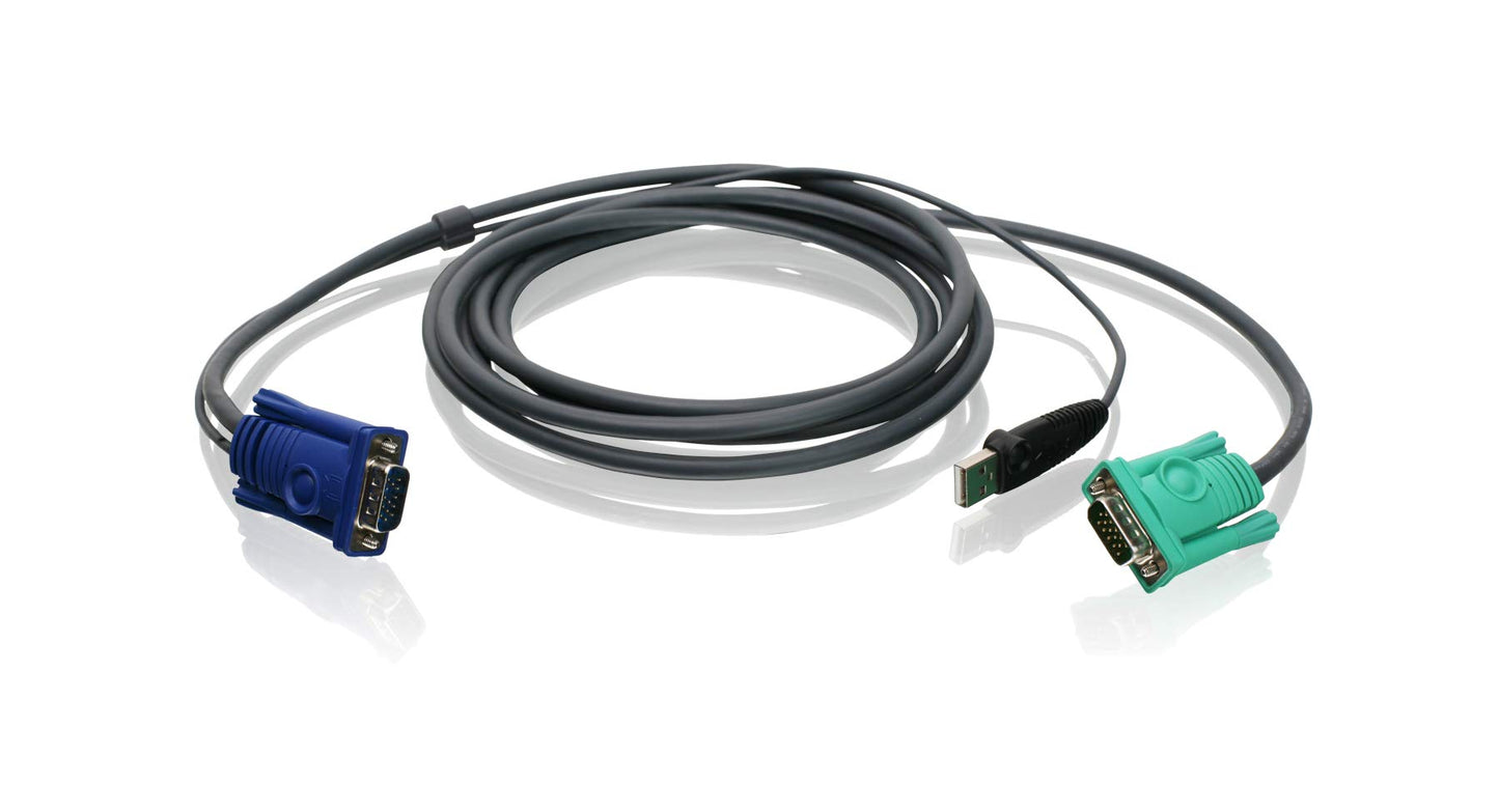 IOGEAR USB KVM Bonded Cable 10-Feet with USB and VGA Connections, G2L5203UTAA