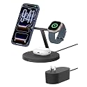 Belkin MagSafe-Compatible iPhone Charger, 3-in-1 Wireless Charging Station, Qi2-Certified 15W Wireless Charge for Apple iPhone 17 Series, Apple Watch