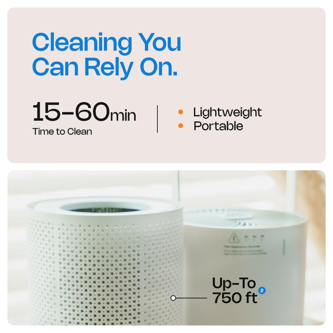 Hazel True HEPA Air Purifier for Bedroom - Quiet Compact Air Cleaner