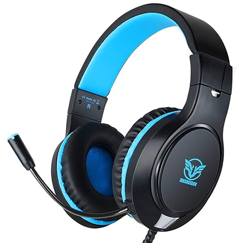 Gaming Headset for Nintendo Switch, Xbox One, PS4, PS5, Bass Surround and Noise Cancelling with Flexible Mic, 3.5mm Wired Adjustable Over-Ear