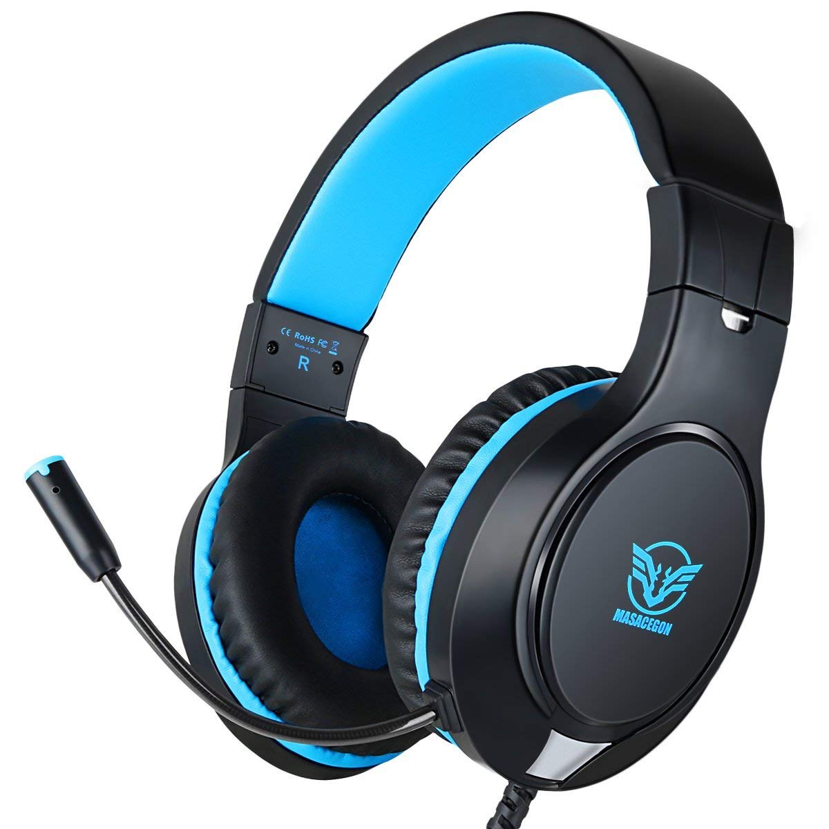 Gaming Headset for Nintendo Switch, Xbox One, PS4, PS5, Bass Surround and Noise Cancelling with Flexible Mic, 3.5mm Wired Adjustable Over-Ear