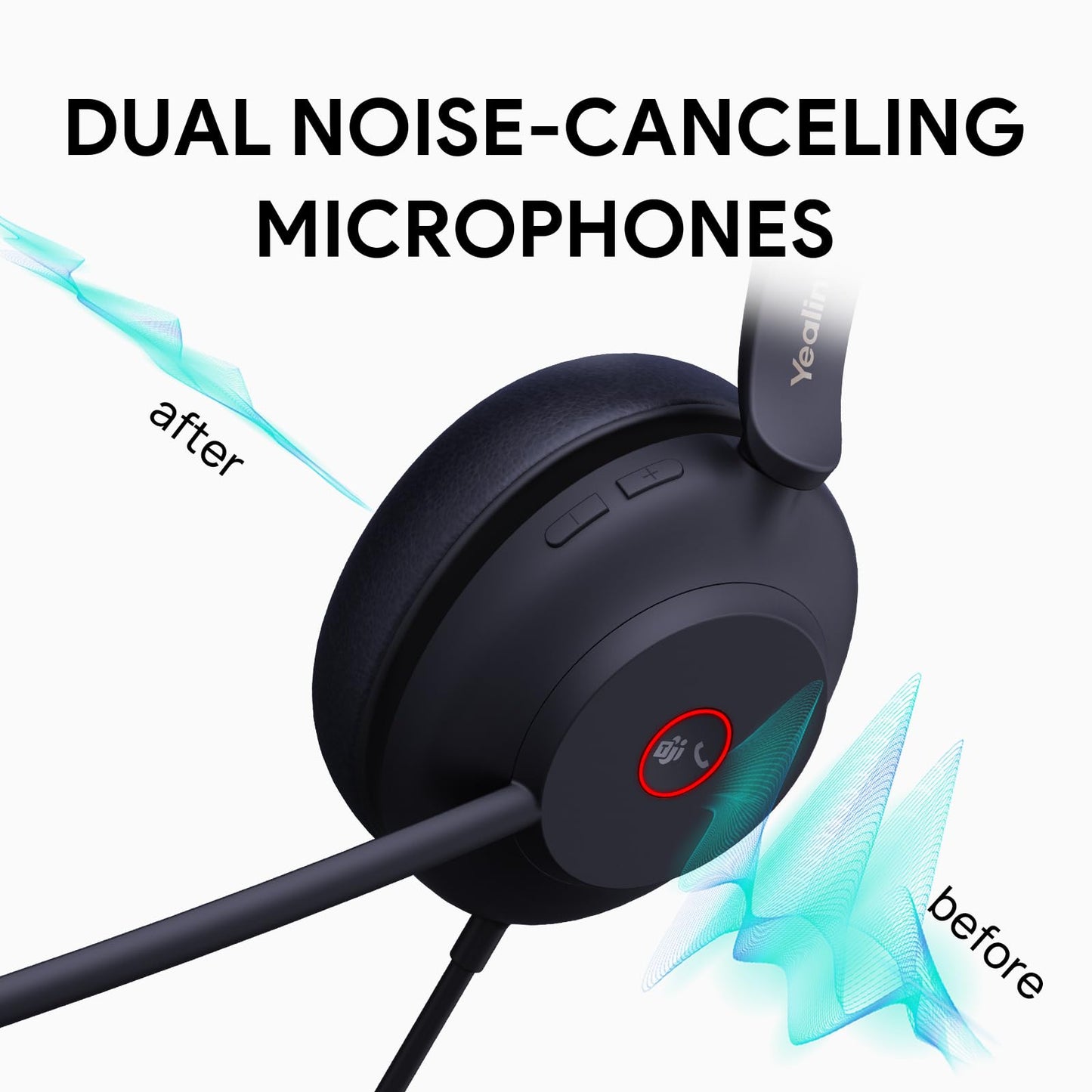 Yealink UH37 USB Headset with Microphone for PC Laptop - Headphones with Noise Cancelling Microphone for Computer,On-Ear Wired Office Call Center…