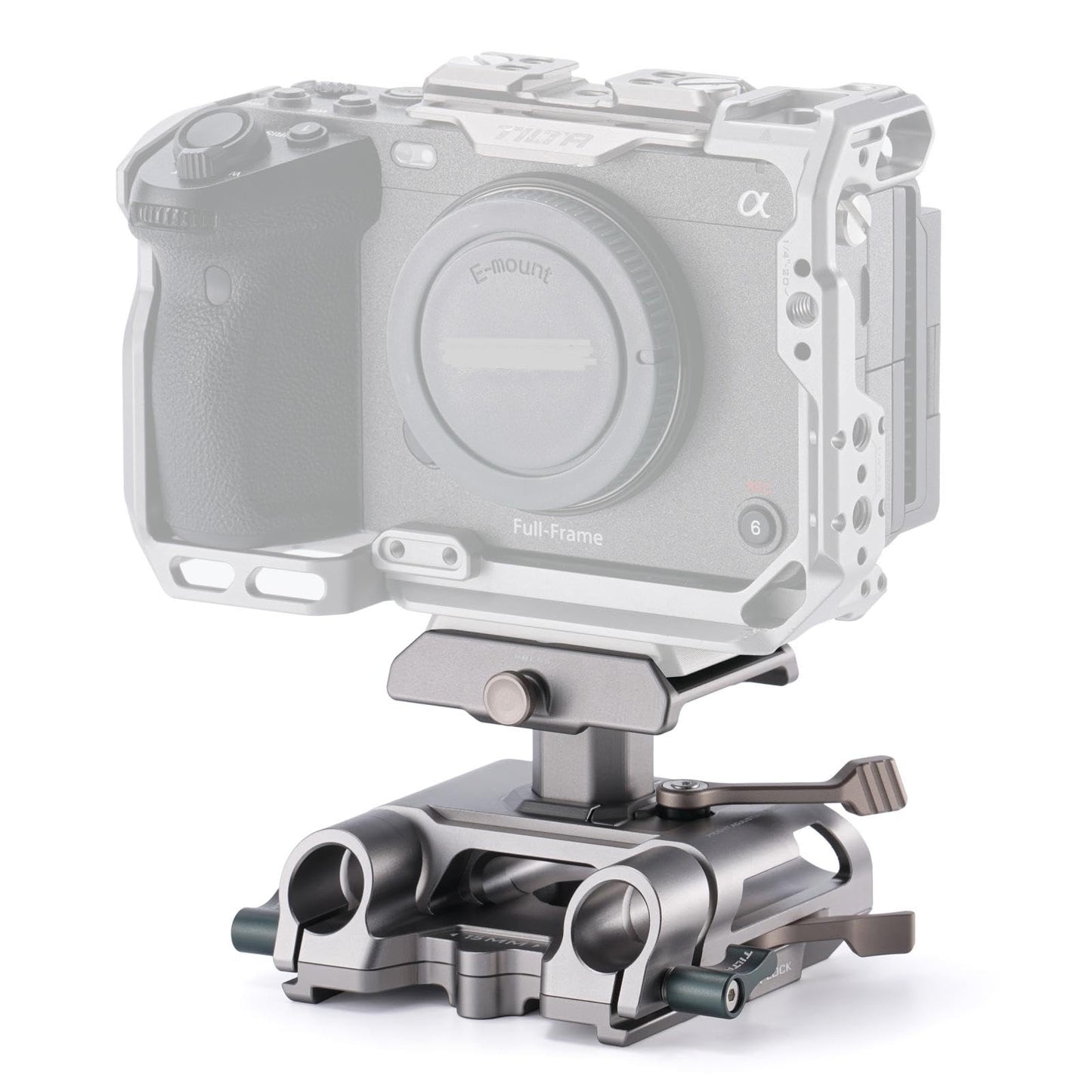 Tilta Arca Height Adjustable 15mm LWS Baseplate - Titanium Gray | Compatible with DJI ARCA Plates & 15mm Rods | Adjustable Height for LWS 85mm