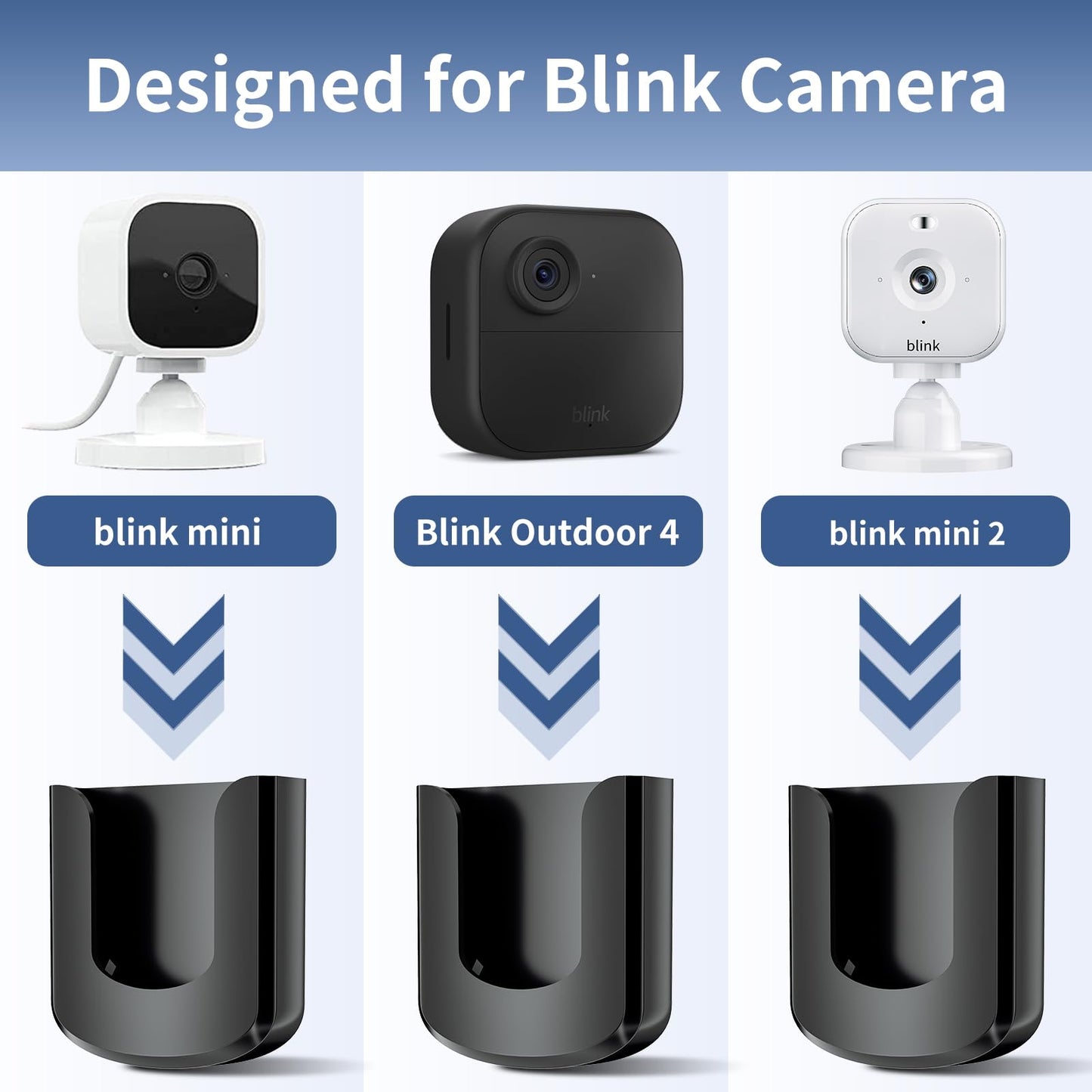 Blink Outdoor Camera Mount, No Drilling Mount Bracket Compatible with Blink Outdoor 4/ Blink Mini 2/ Blink Mini Camera, Adhesive No Screws Mount